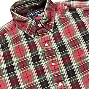 Ralph Lauren Red and Green Plaid Button Down Shirt